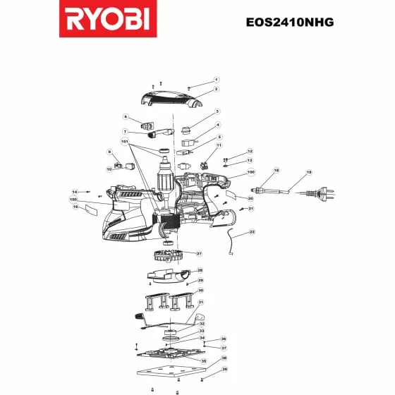 Ryobi EOS2410NHG Spare Parts List Type: 5133000348